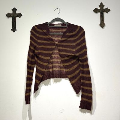 Italian Striped Long Sleeve Cardigan